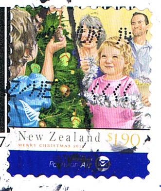 Briefmarke mit Weihnachtsmotiv aus Neuseeland