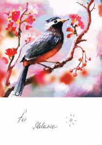 Postkarte mit Vogel aus Weißrussland