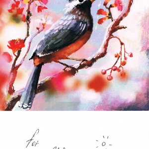 Postkarte mit Vogel aus Weißrussland