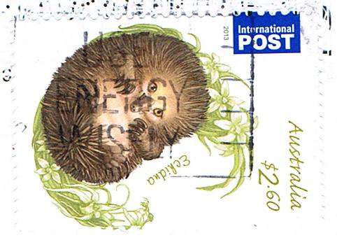 Ameisenigel auf der Briefmarke aus Australien