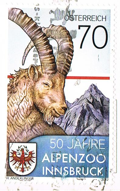 Briefmarke aus Österreich - 50 Jahre Alpenzoo Innsbruck